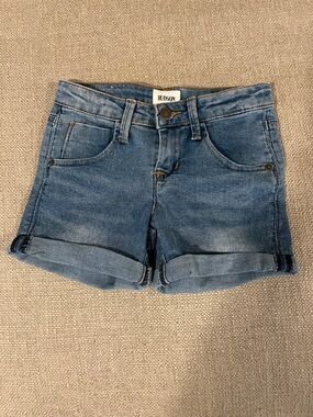 Hudson Jeans Medium Blue Rolled Cuff Denim Shorts
